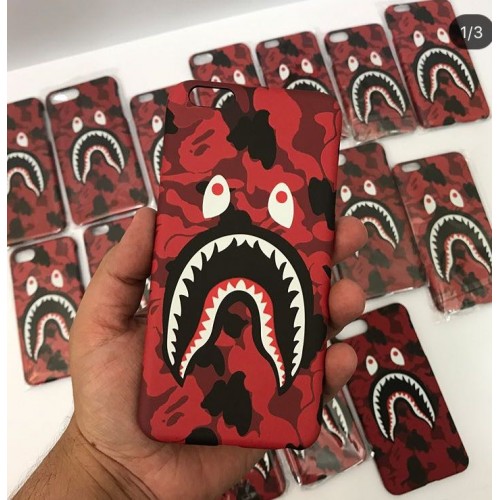 a bathing ape Bape Red Iphone Covers (Glows in Dark)